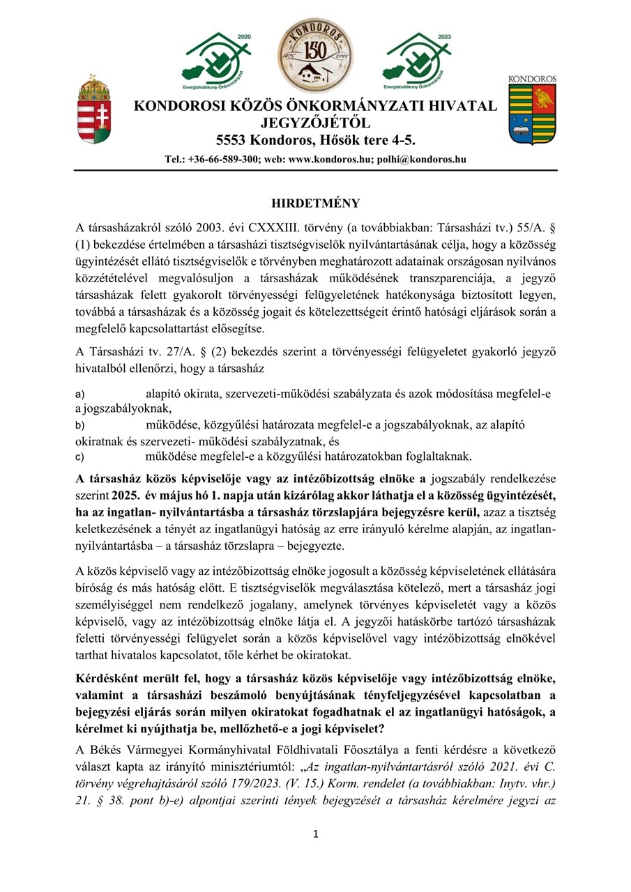 hirdetmeny tarsashaz kepviseleti jogosultsag 1