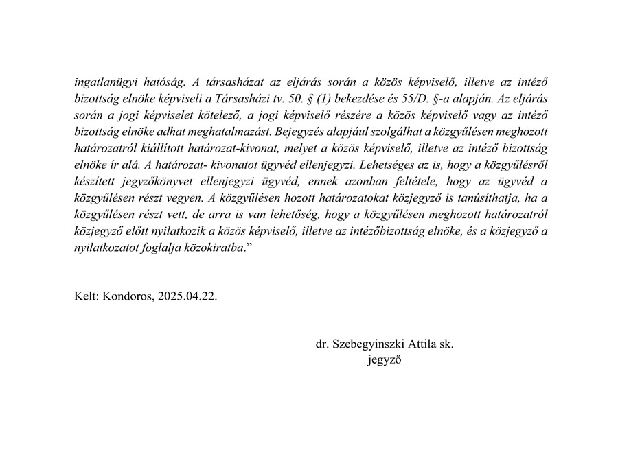 hirdetmeny tarsashaz kepviseleti jogosultsag 2