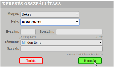 kereses osszeallitasa